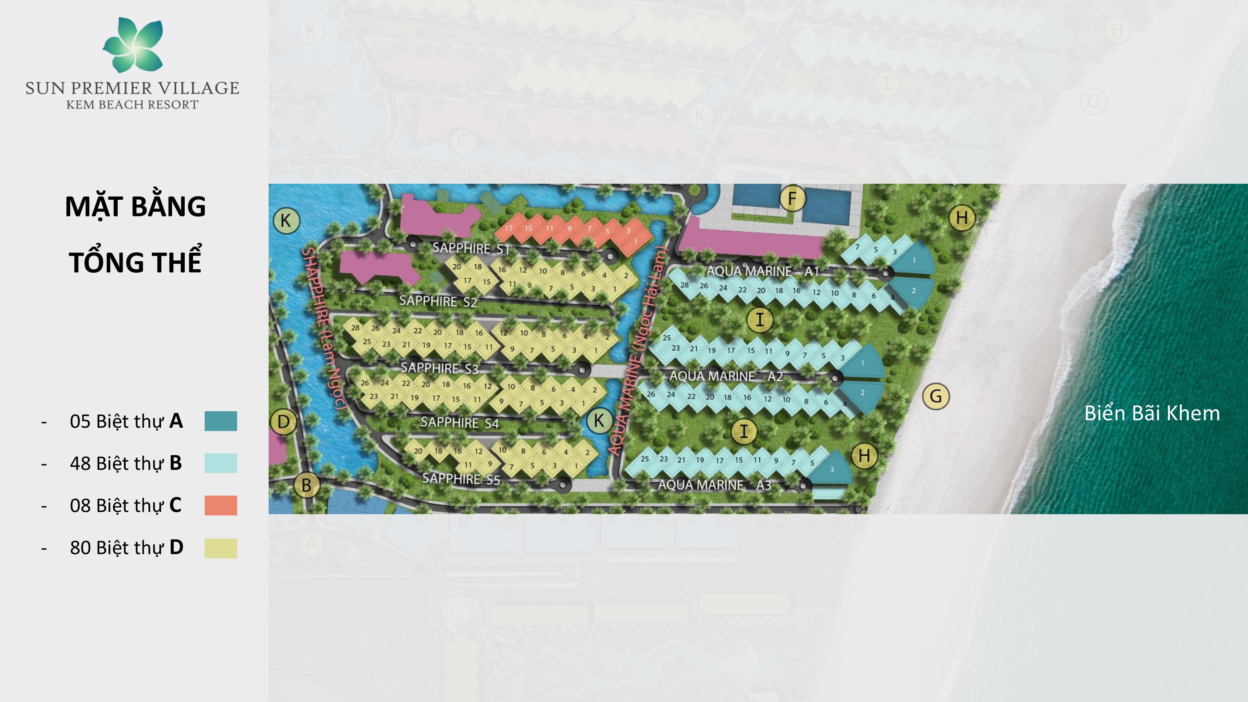 Mặt bằng tổng thế Sun Premier Village Kem Beach Resort Mặt bằng tổng thế Sun Premier Village Kem Beach Resort