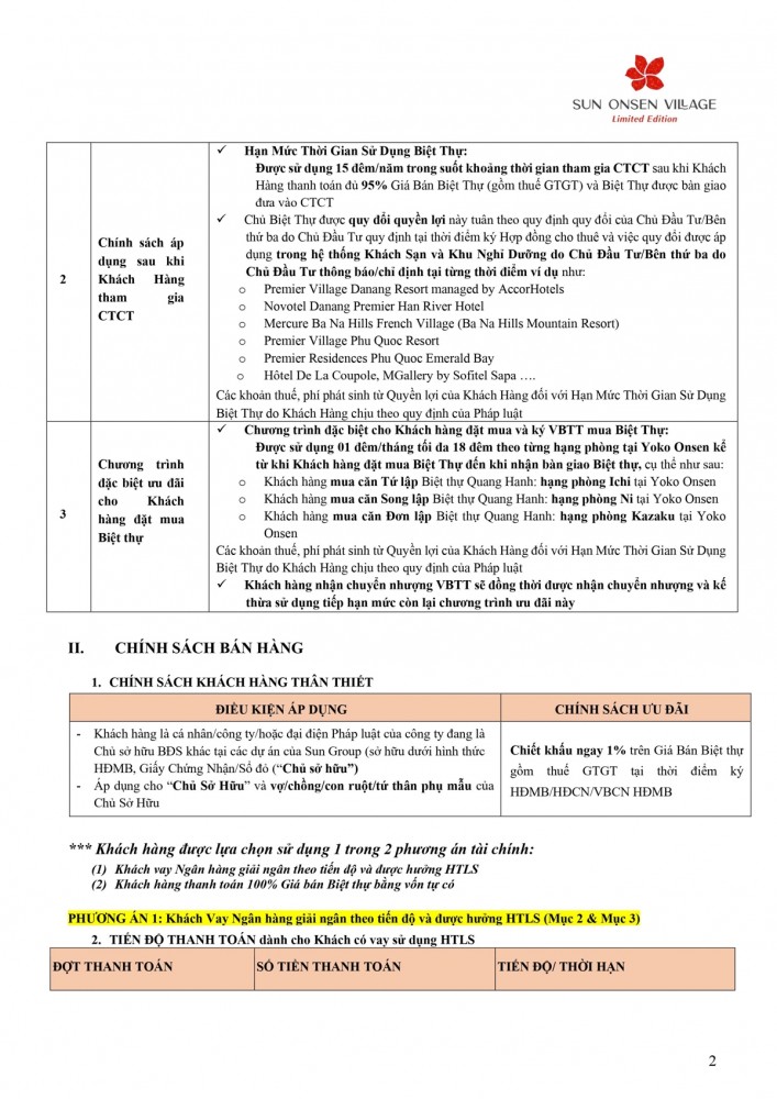 Chinh Sach Ban Hang Sun Onsen Village 2