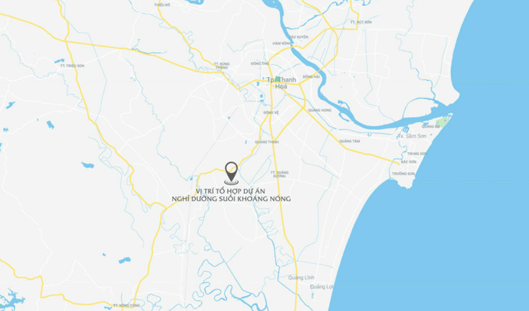 Vị trí dự án nghỉ dưỡng khoáng nóng Sun Beauty Onsen Thanh Hóa