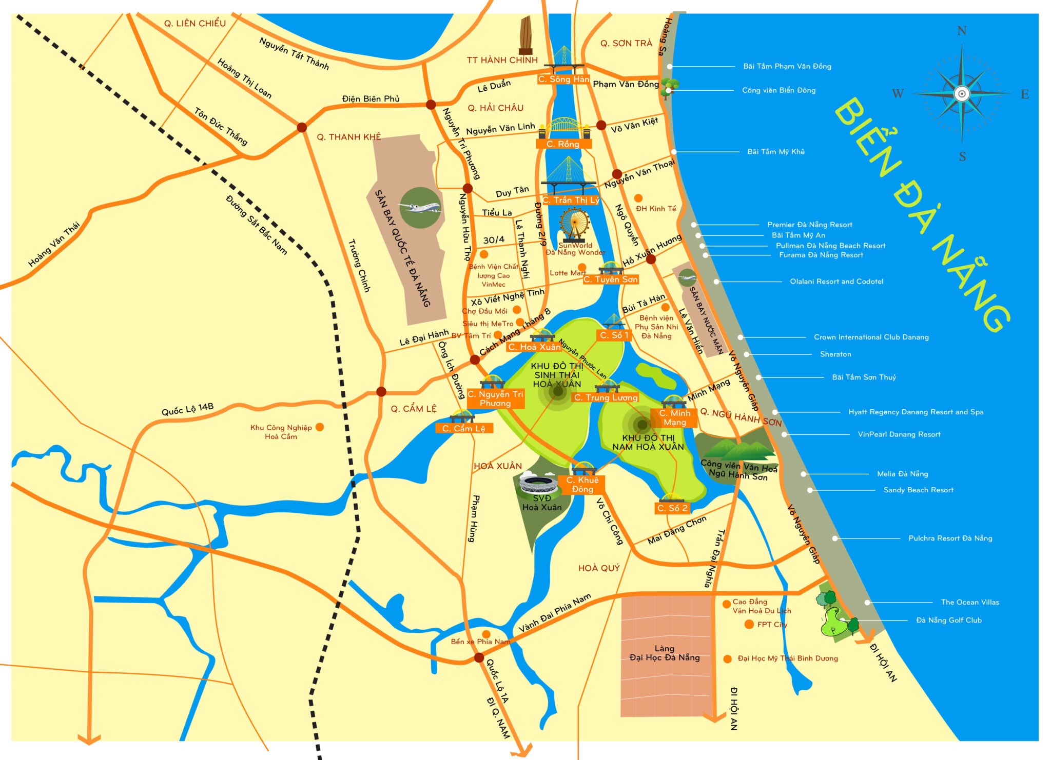 Kết nối vùng thuận tiện của khu đô thị Nam Hòa Xuân