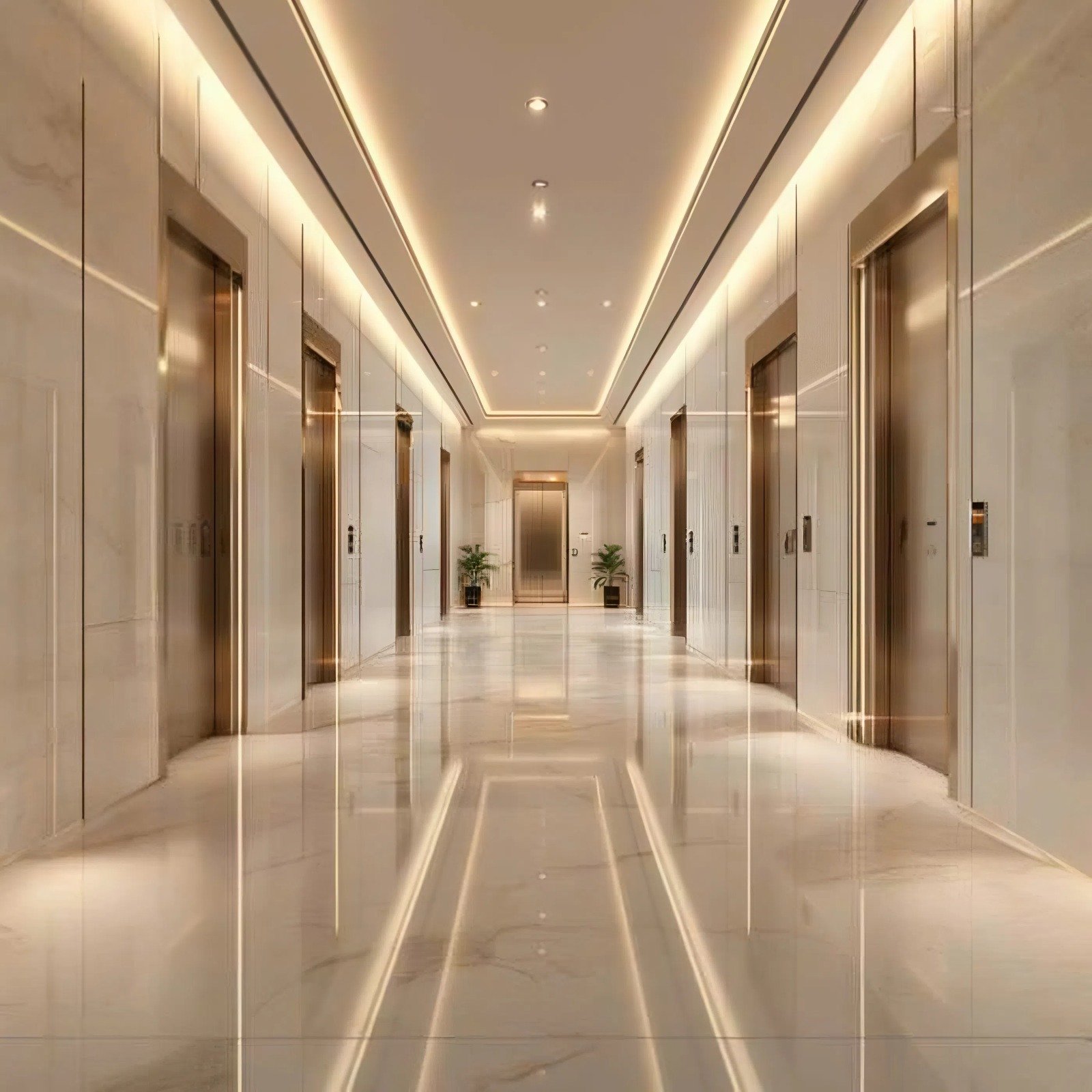 Hệ thống thang máy chia theo nhóm tầng tại Sun Feliza Suites