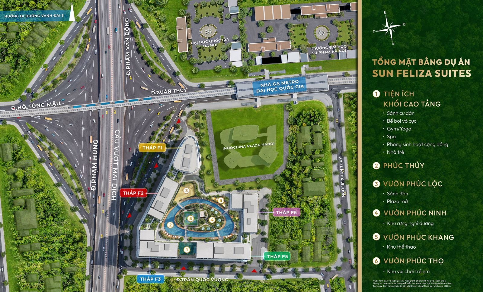 Mặt bằng tiện ích dự án Sun Cầu Giấy