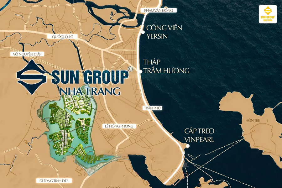 Vị trí dự án Sun Nha Trang kiến tạo bởi Sun Group