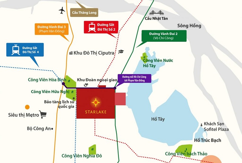 Starlake Tây Hồ Tây với vị trí chiến lược 