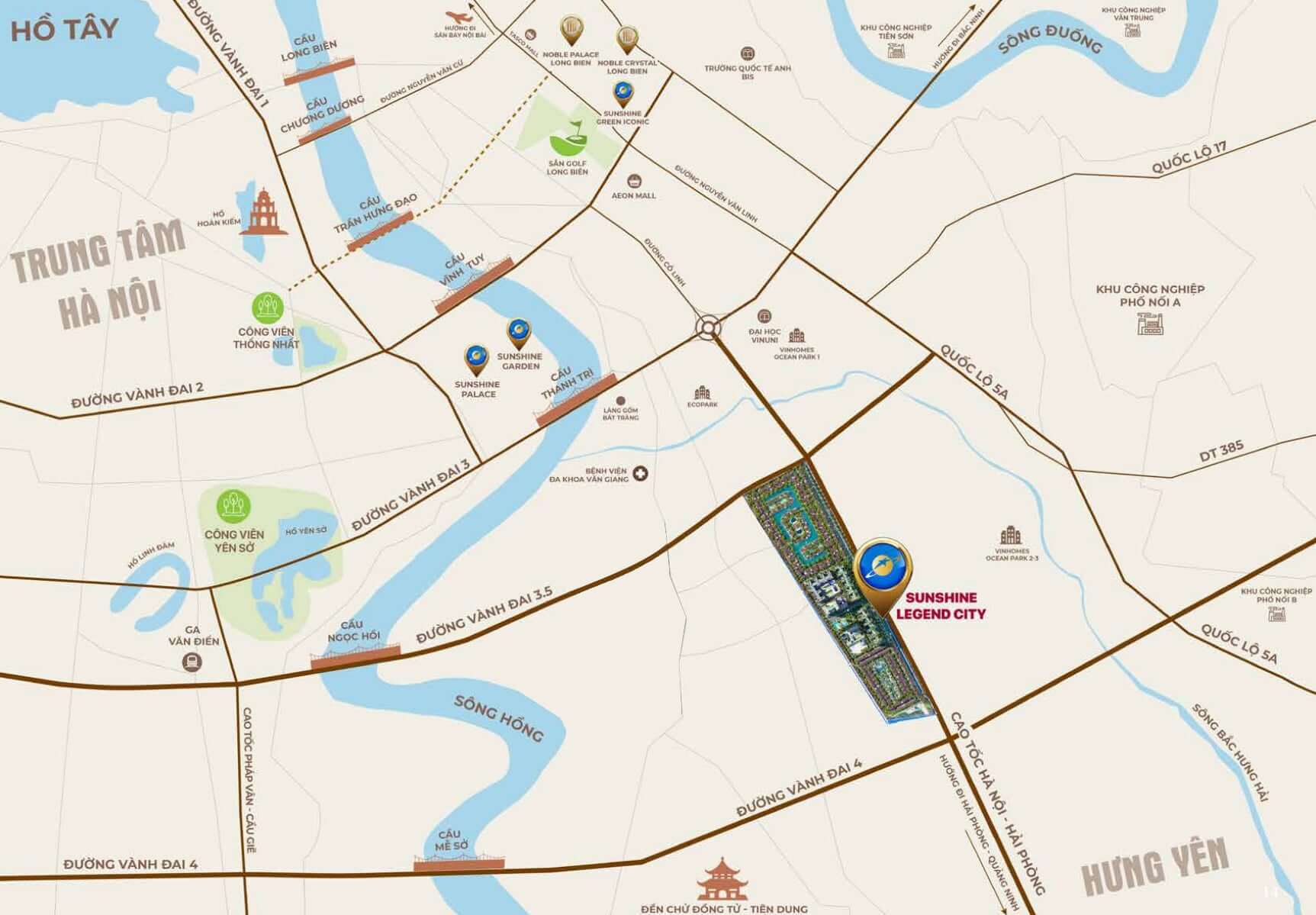 Vị trí chiến lược Sunshine Legend City – kết nối hoàn hảo