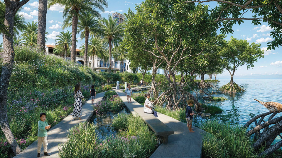 Không gian xanh, thoáng mát với mật độ xây dựng thấp 