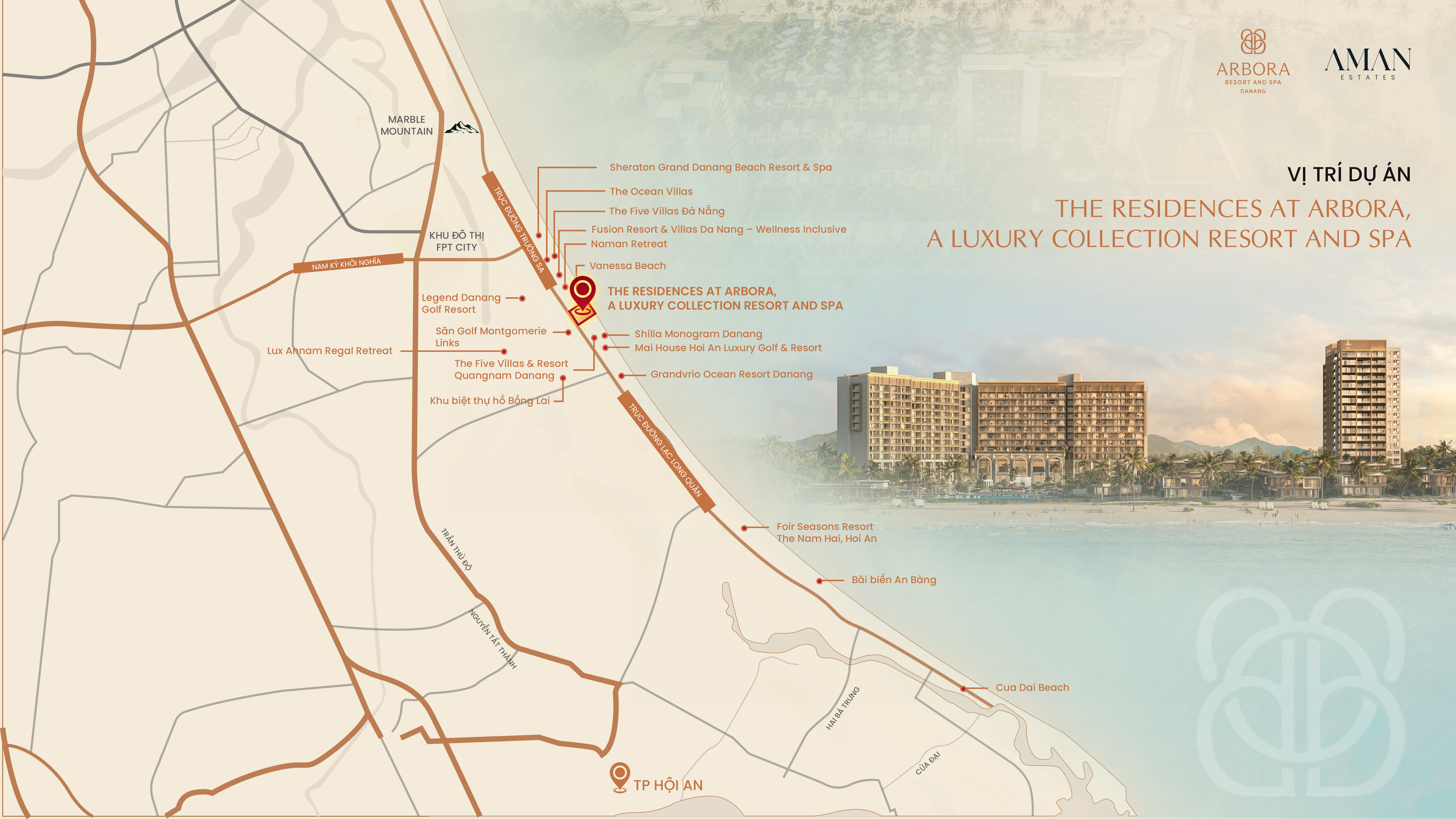 Vị trí dự án Arbora Quảng Nam - The Residences at Arbora Vị trí dự án Arbora Quảng Nam - The Residences at Arbora